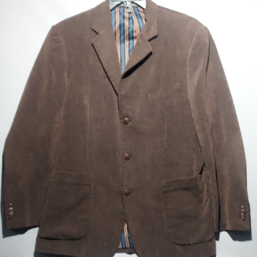Johnston & Murphy 3-button corduroy men's blazer brown size large